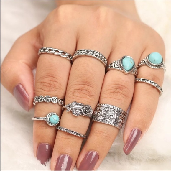 Silver midi rings - Picture 2 of 3